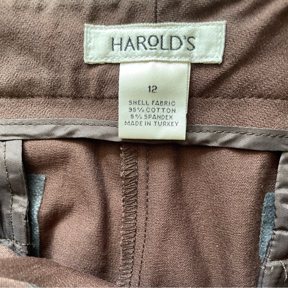 #070, Harold’s Vintage cuffed brown denim culottes, size 12 - Picture 3 of 3